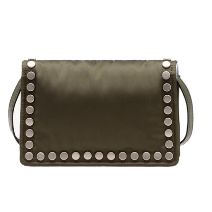 Prada Etiquette Militare Green Studded Mini Tessuto Nylon Crossbody Bag 1BP006