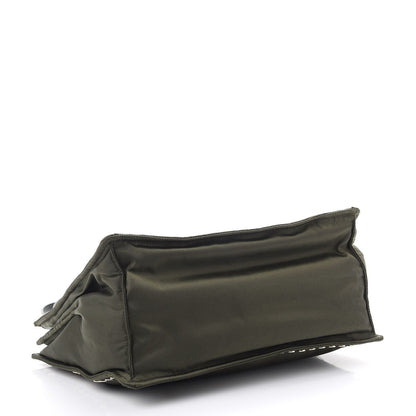 Prada Etiquette Tessuto Nylon Militaire Green Astral Studded Tote Bag 1BG122