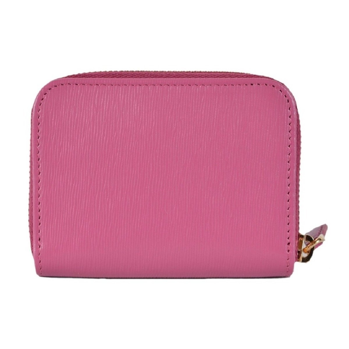 Prada Fuxia Pink Saffiano Leather Zip Around Coin Purse Wallet 1MM268 2EZZ
