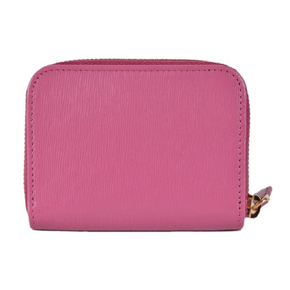 Prada Fuxia Pink Saffiano Leather Zip Around Coin Purse Wallet 1MM268 2EZZ