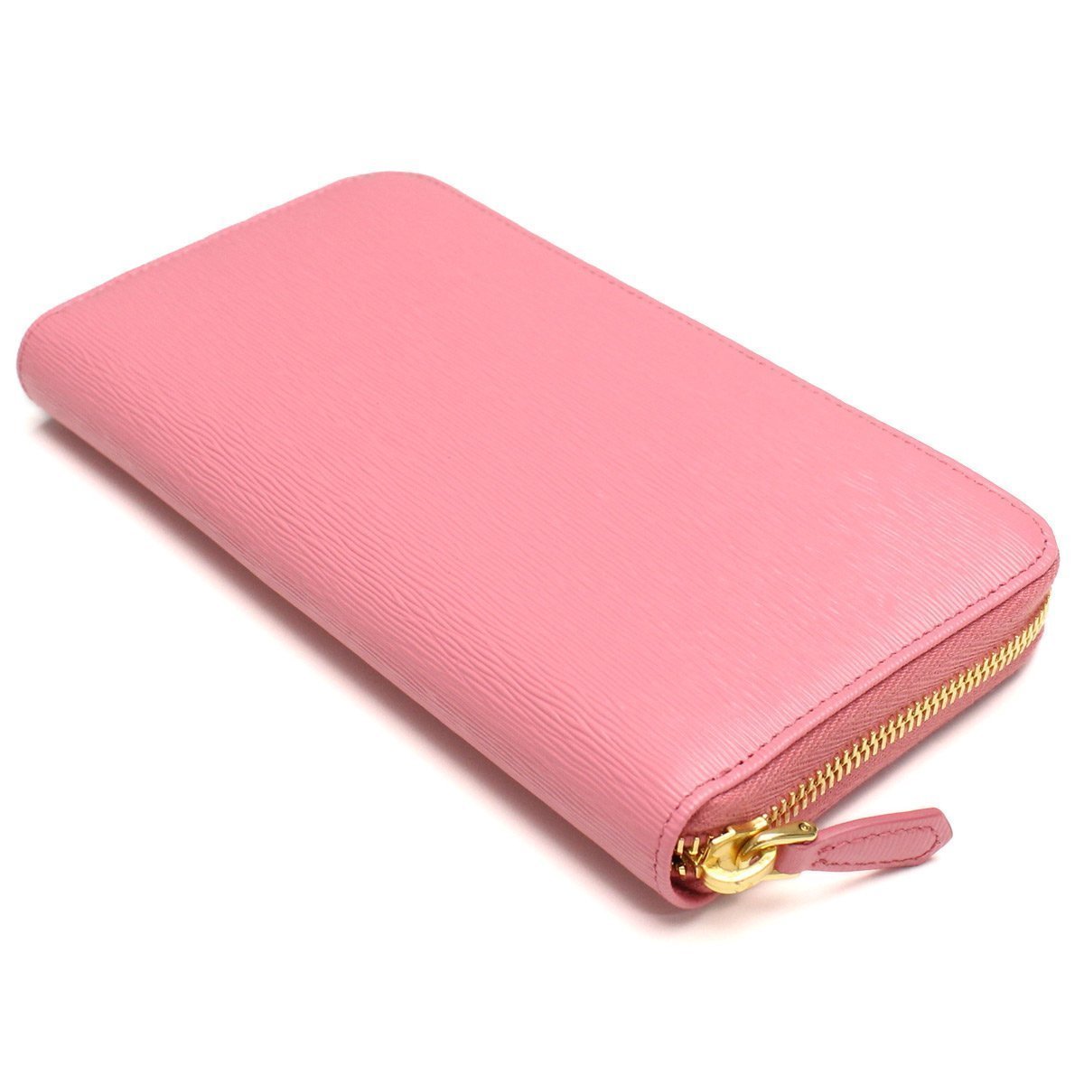 Prada Geranio Pink Leather Saffiano Vitello Move Zip Wallet 1ML506