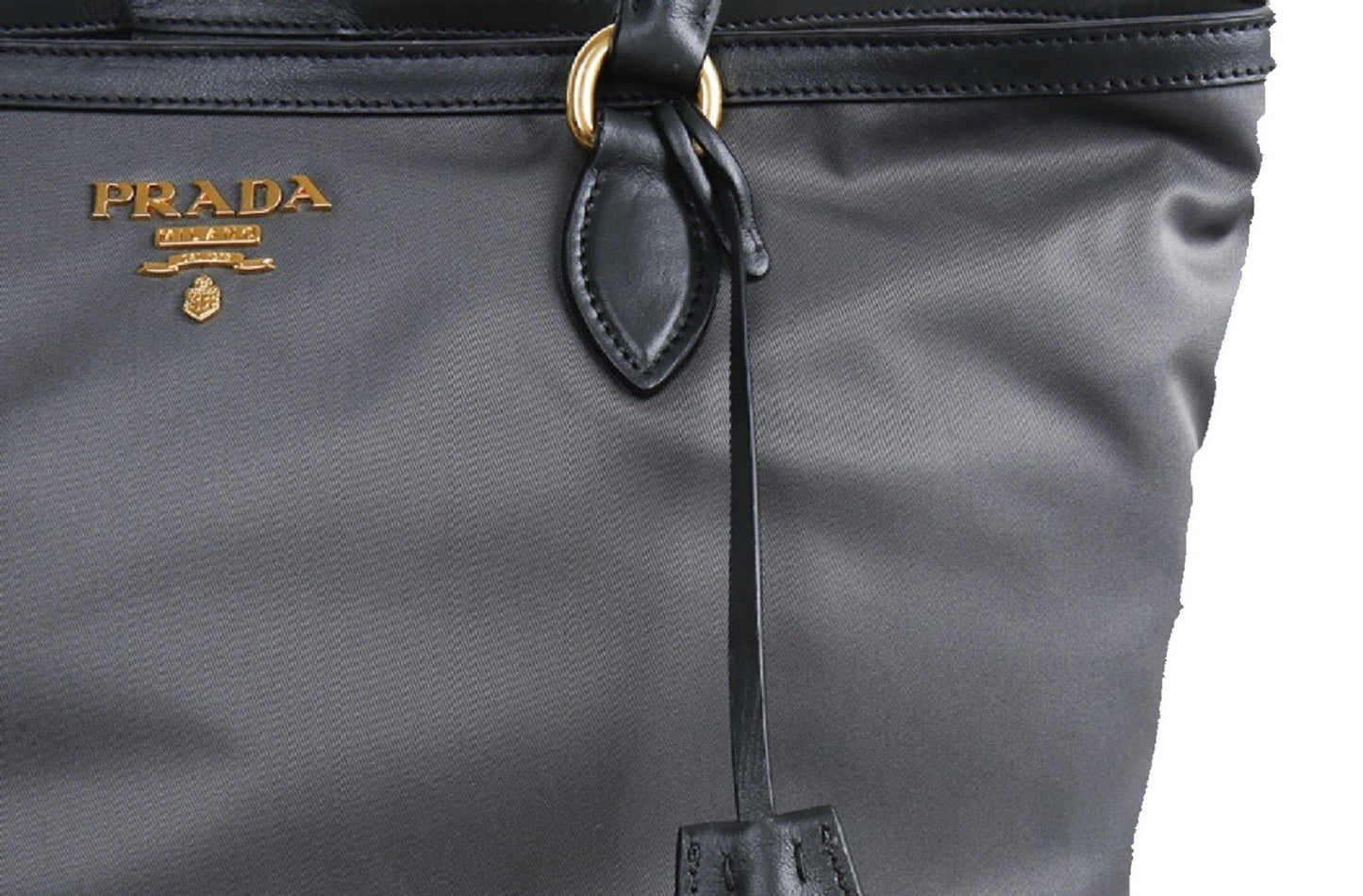 Prada Grey Tessuto Nylon Shopping Tote Bag 1BG158