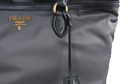 Prada Grey Tessuto Nylon Shopping Tote Bag 1BG158