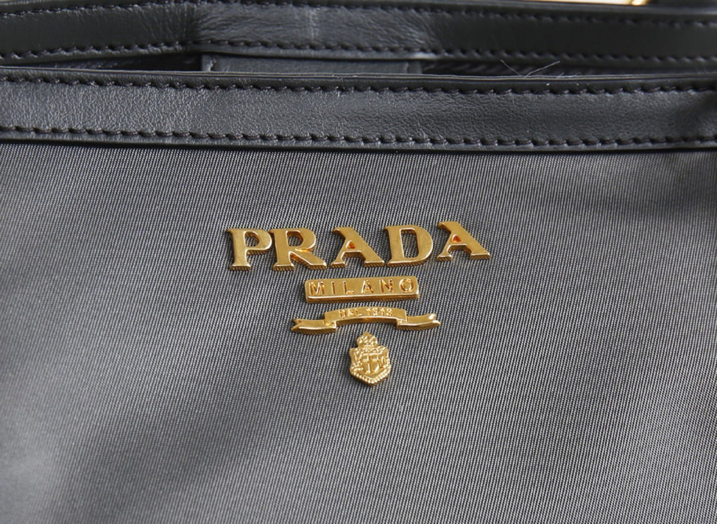 Prada Grey Tessuto Nylon Shopping Tote Bag 1BG158
