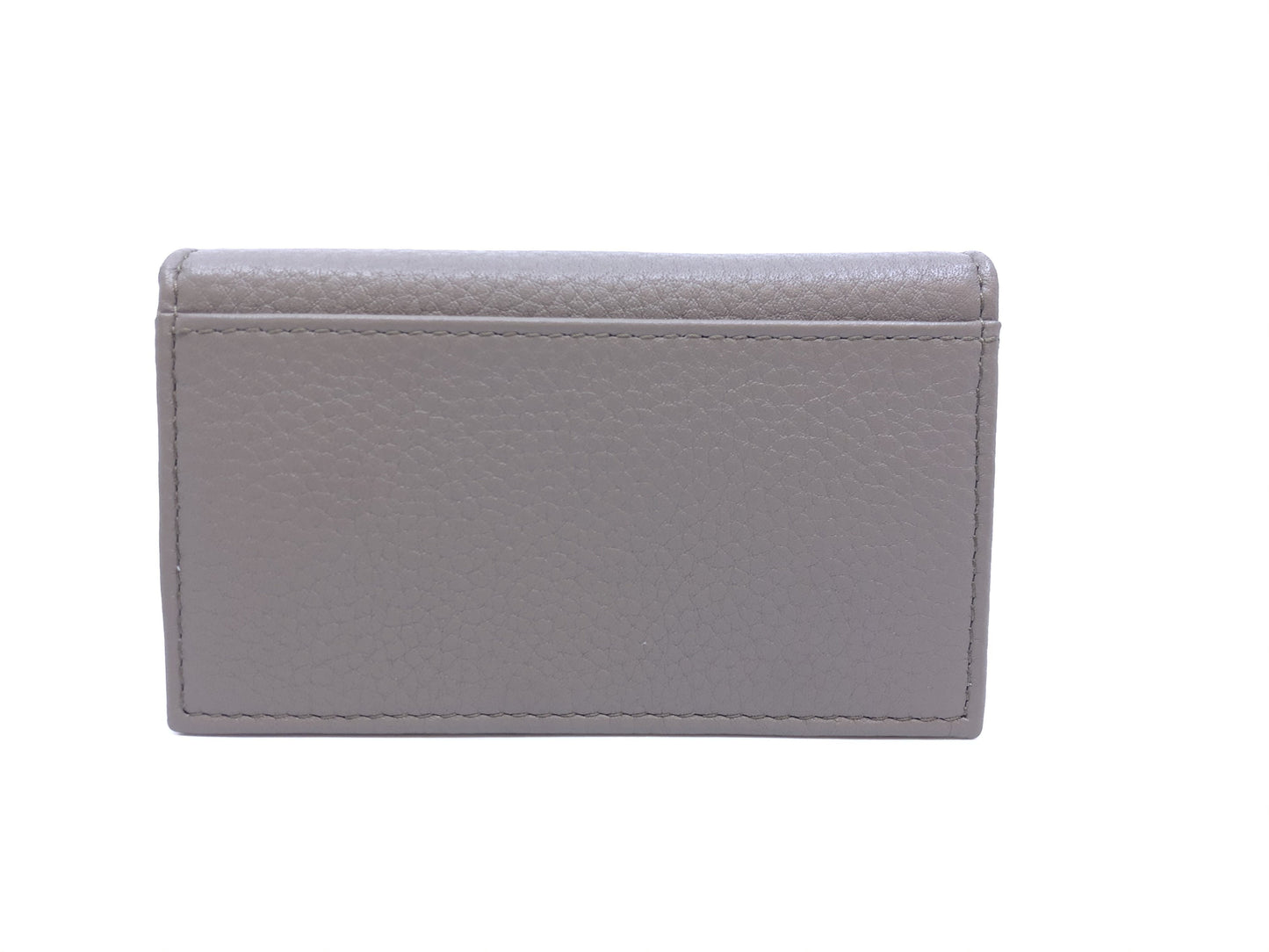 Prada Gray Vitello Grain Pebbled Leather Credit Card Case Wallet 1MC122