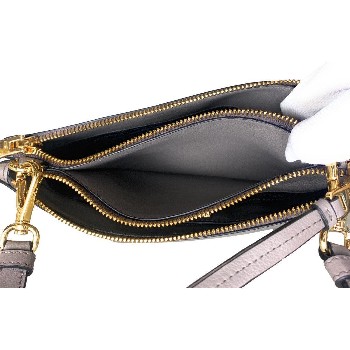 Prada Gray Vitello Phenix Bandoliera Triangle Logo Leather Crossbody 1BH046