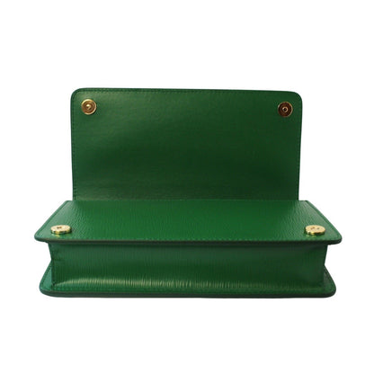 Prada Green Vitello Move Leather Triangle Logo Crossbody Bag 1DH044