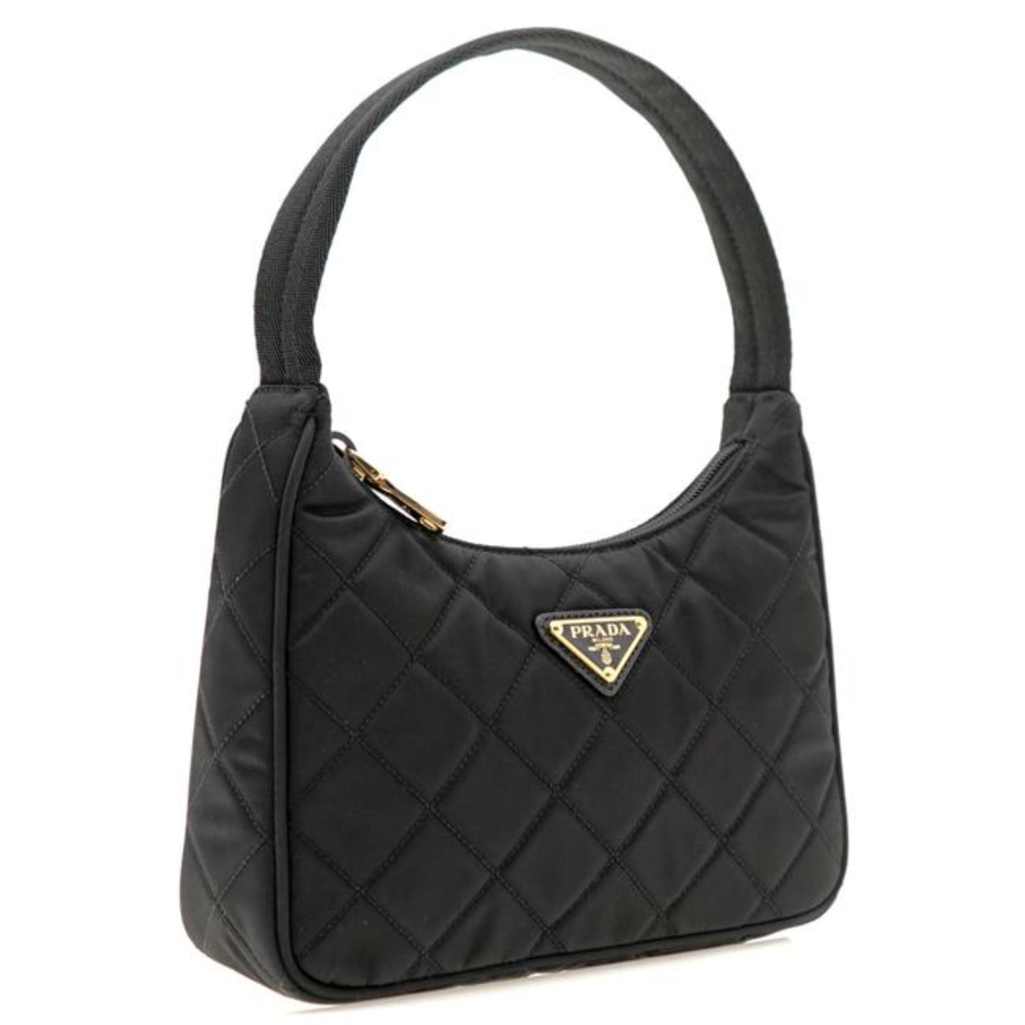 Prada Re-Editon Hobo Mini Quilted Black Nylon Shoulder Bag