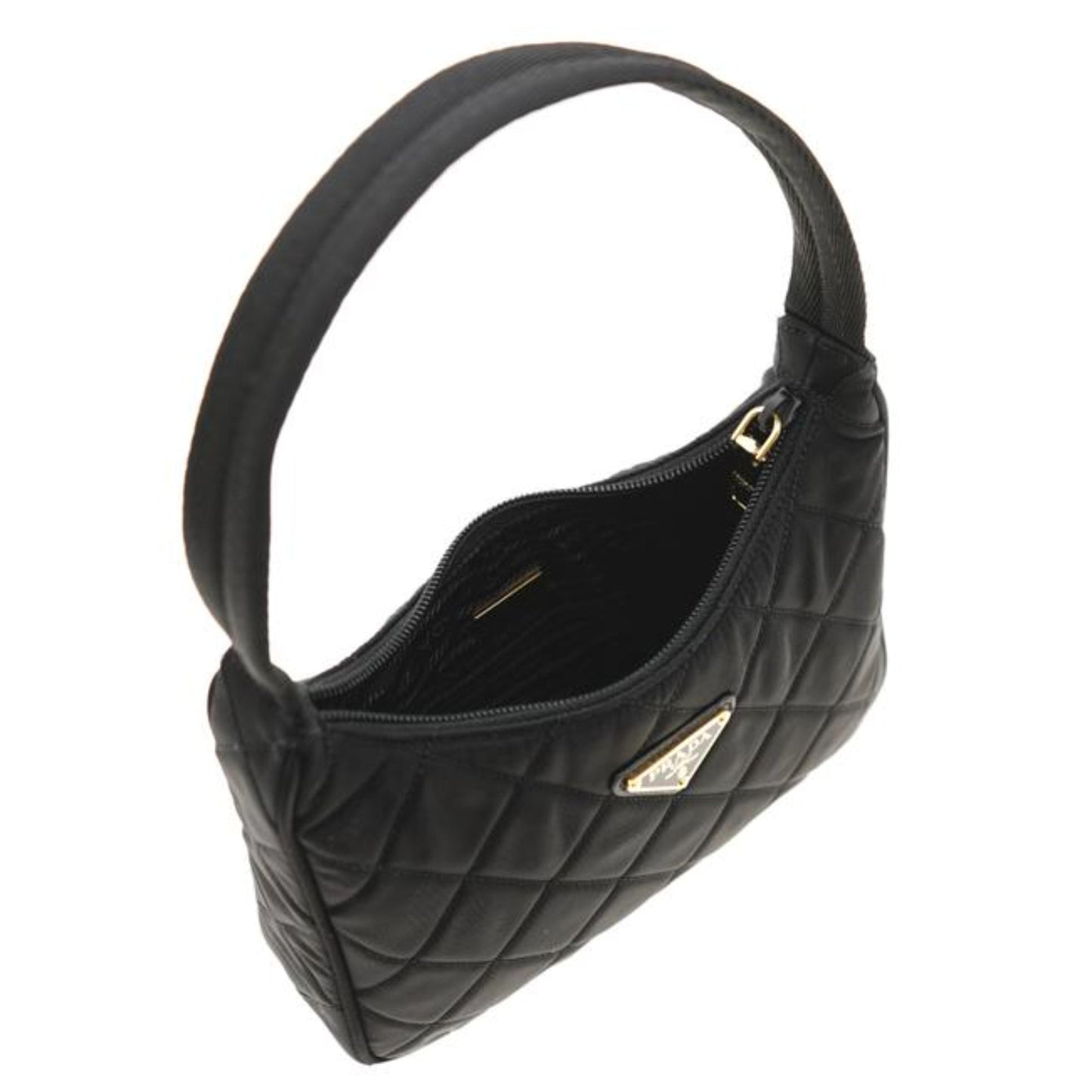 Prada Re-Editon Hobo Mini Quilted Black Nylon Shoulder Bag