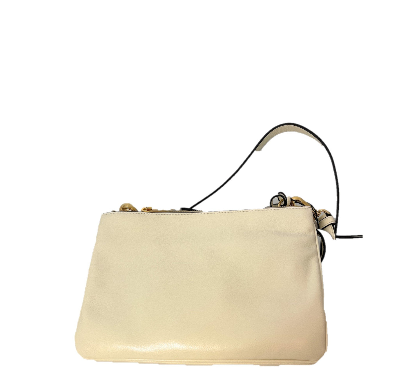 Prada Ivory Vitello Phenix Bandoliera Triangle Logo Leather Crossbody 1BH046