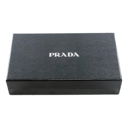 Prada Logo Jacquard Beige Canvas Small Flat Pouch Clutch Bag