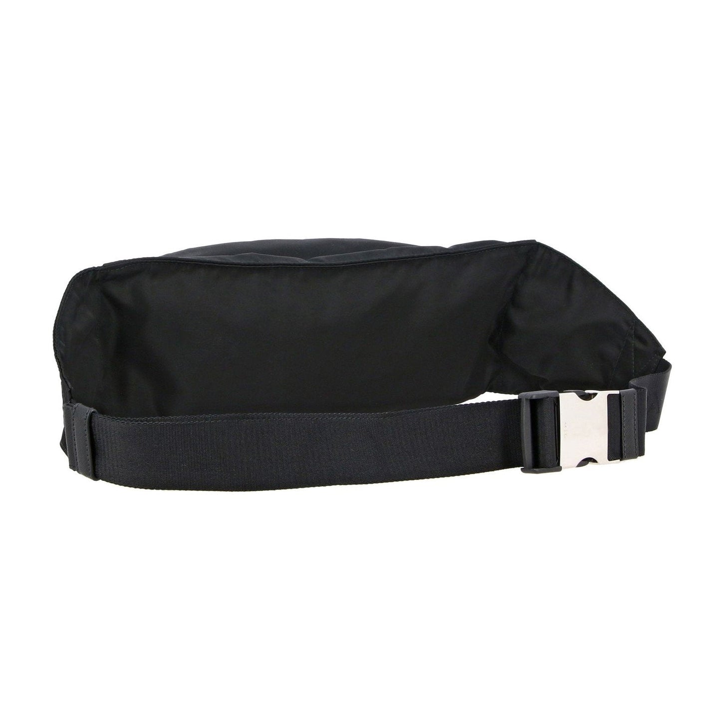 Prada Marsupio Black Nylon Saffiano Trim Triangle Logo Belt Bag 2VL132