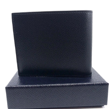 Prada Mens Baltico Blue Vitello Micro Grain Leather Bifold Wallet