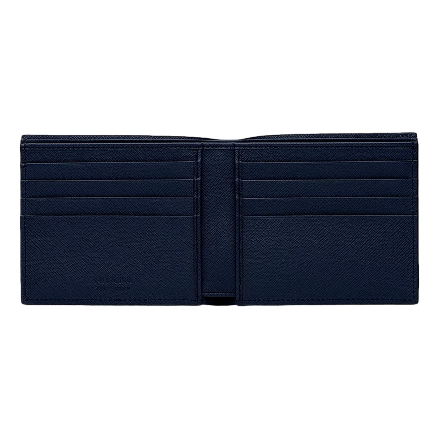 Prada Men's Nero Black Saffiano Leather Logo Billfold Bifold Wallet