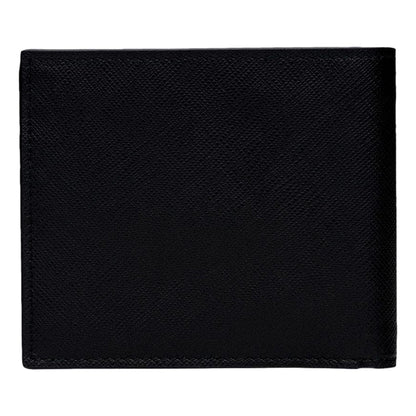 Prada Men's Nero Black Saffiano Leather Logo Billfold Bifold Wallet