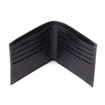 Prada Men's Nero Black Saffiano Leather Logo Billfold Bifold Wallet