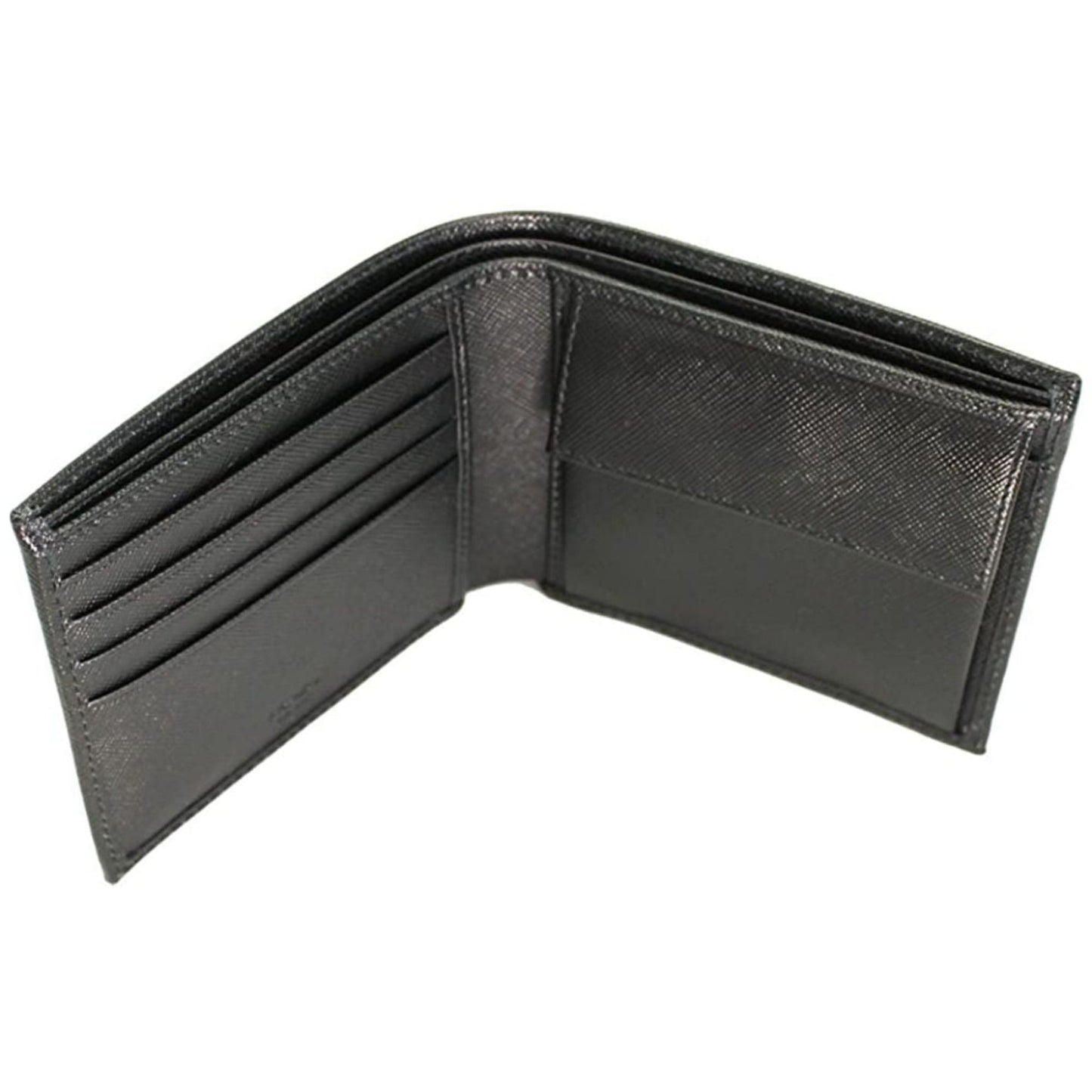 Prada Men's Black Saffiano Leather Logo Billfold Bifold Wallet