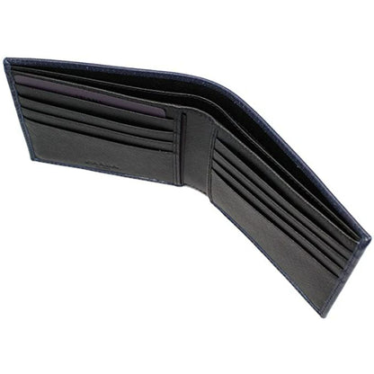 Prada Men's Blue Black Saffiano Cuir Leather Billfold Wallet 2MO513