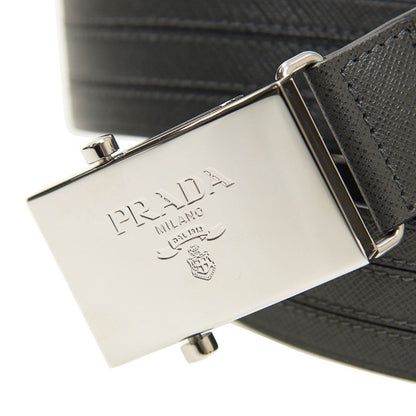 Prada Mens Logo Plaque Saffiano Leather Belt Grey 40/100 2CM009