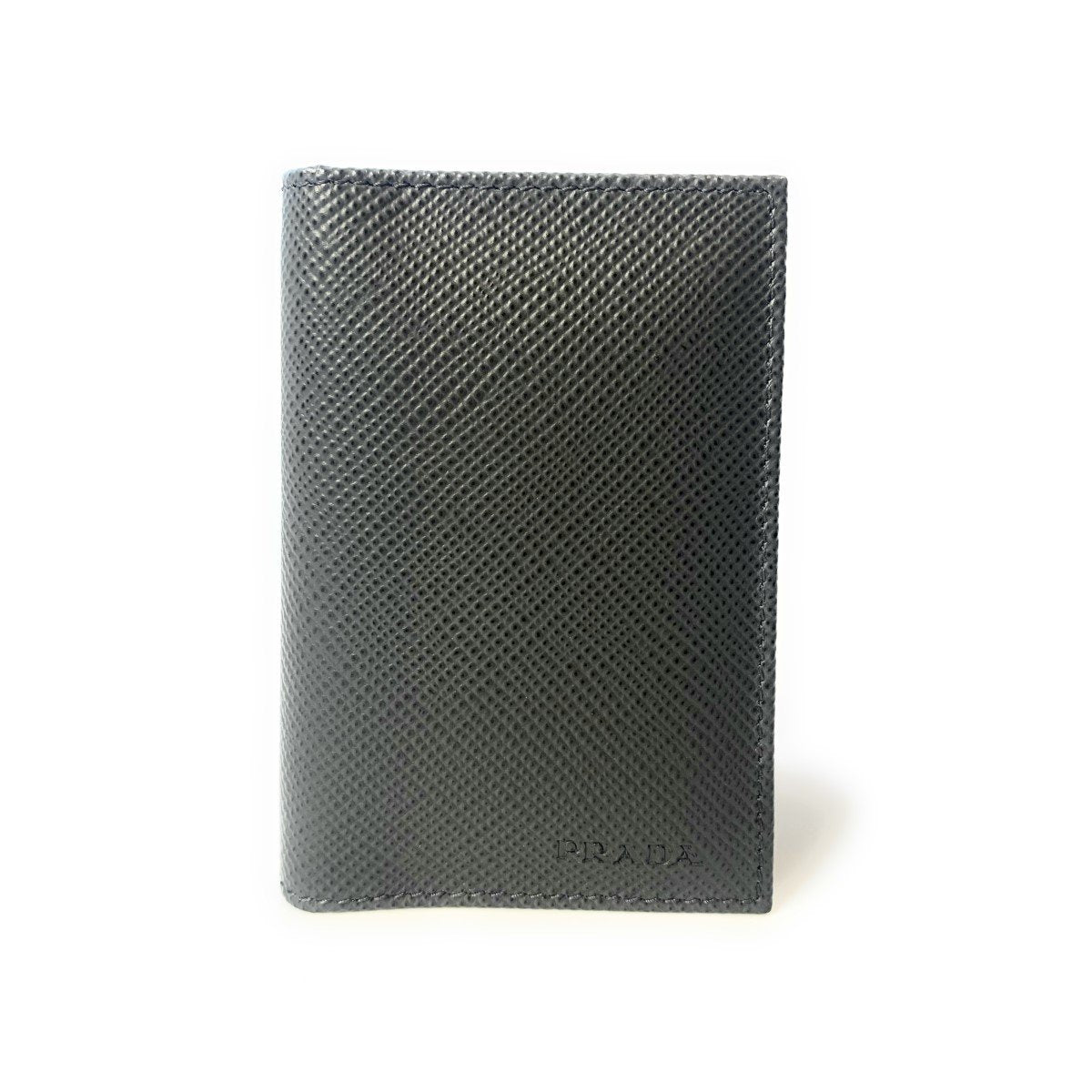 Prada Men's Saffiano Anthracite Grey Leather Vertical Card Holder 2MC101