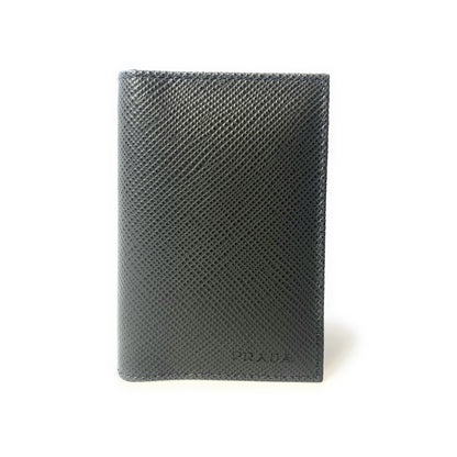 Prada Men's Saffiano Anthracite Grey Leather Vertical Card Holder 2MC101