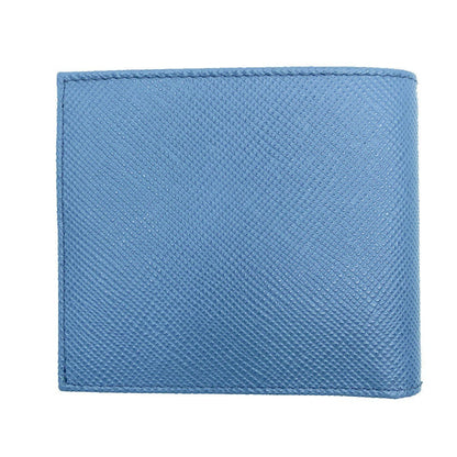 Prada Mens Blue Cobalto Saffiano Cuir Engraved Logo Leather Bifold Wallet 2MO513