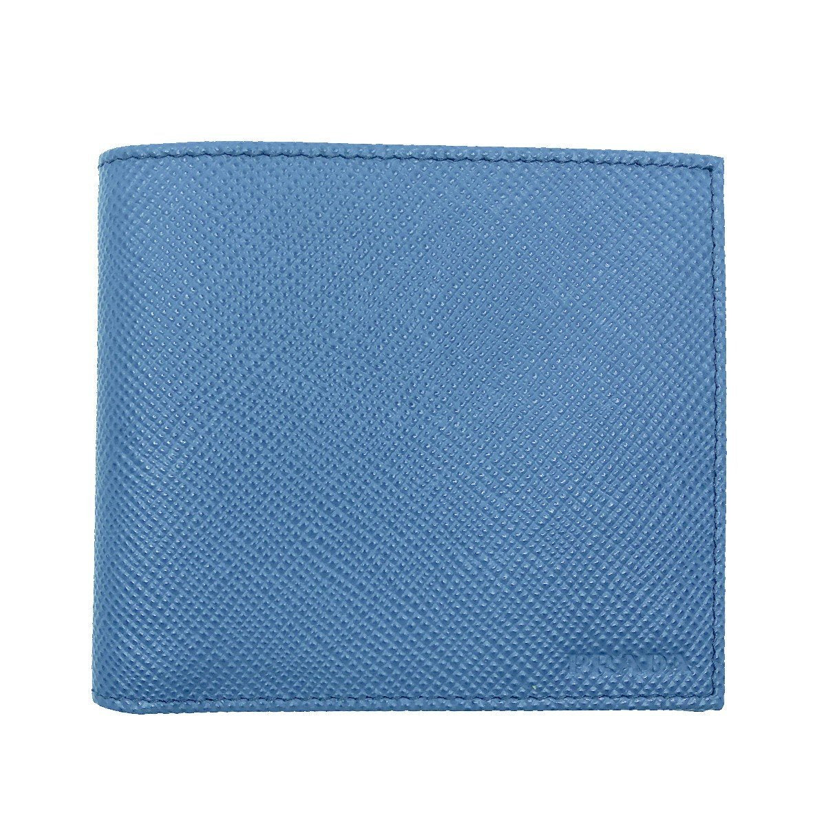 Prada Mens Blue Cobalto Saffiano Cuir Engraved Logo Leather Bifold Wallet 2MO513