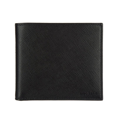 Prada Mens Nero Black Saffiano Leather Billfold Bifold Wallet