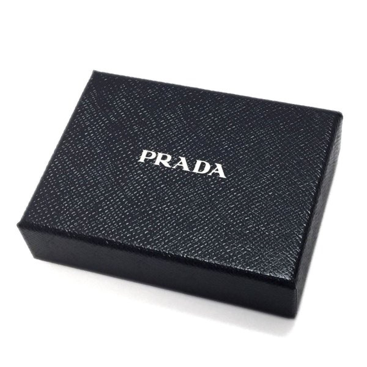 Prada Mens Logo Plaque Saffiano Flap Card Holder Wallet Baltico Blue