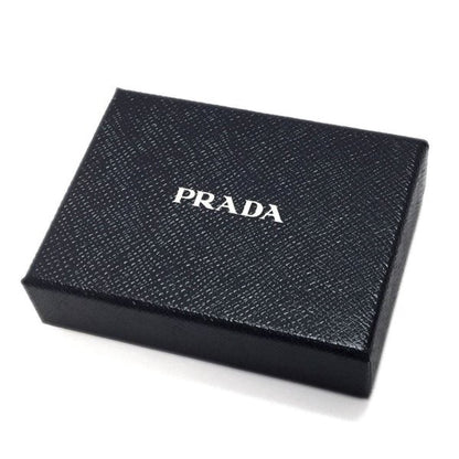 Prada Mens Logo Plaque Saffiano Flap Card Holder Wallet Baltico Blue