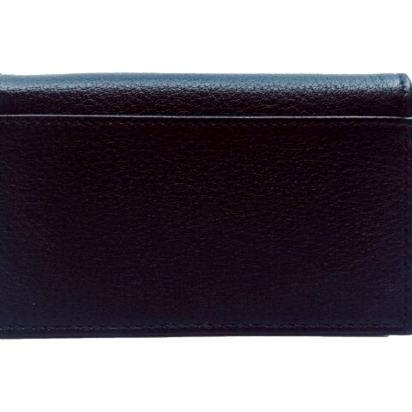 Prada Mens Saffiano Flap Card Holder Wallet Black