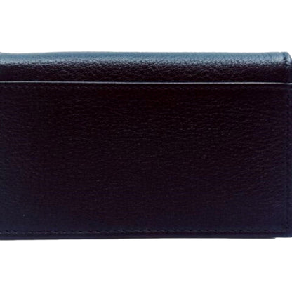 Prada Mens Saffiano Flap Card Holder Wallet Black