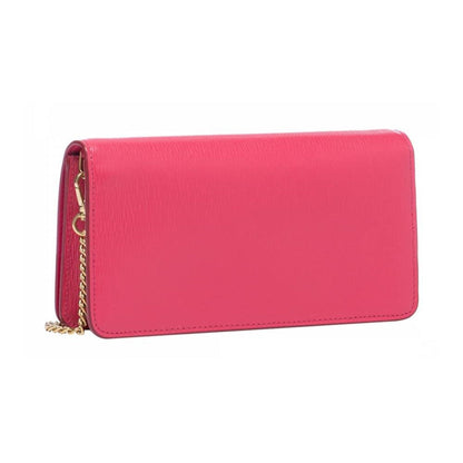 Prada Vitello Move Peonia Pink Leather Small Chain Wallet Crossbody Bag