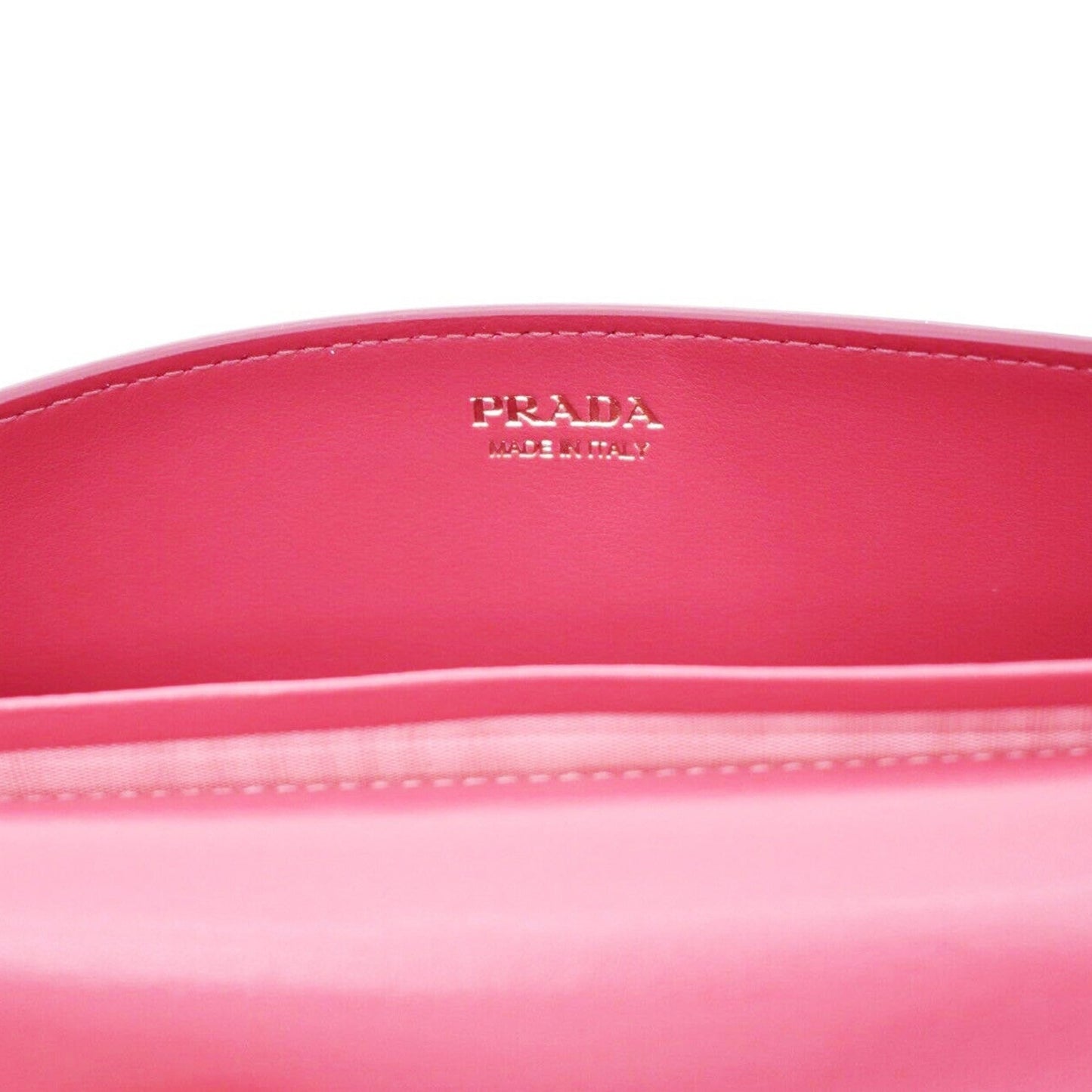 Prada Vitello Move Peonia Pink Leather Small Chain Wallet Crossbody Bag