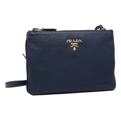 Prada Navy Blue Vitello Phenix Bandoliera Leather Crossbody Bag