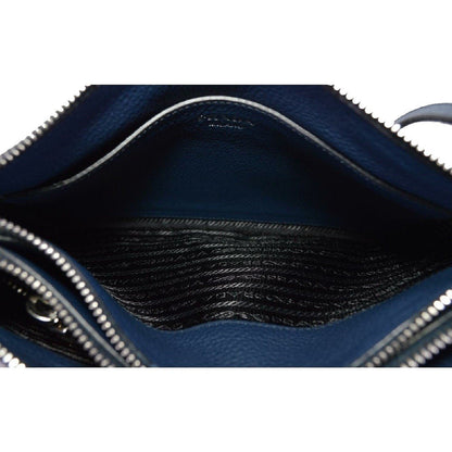 Prada Navy Blue Vitello Phenix Bandoliera Leather Crossbody Bag
