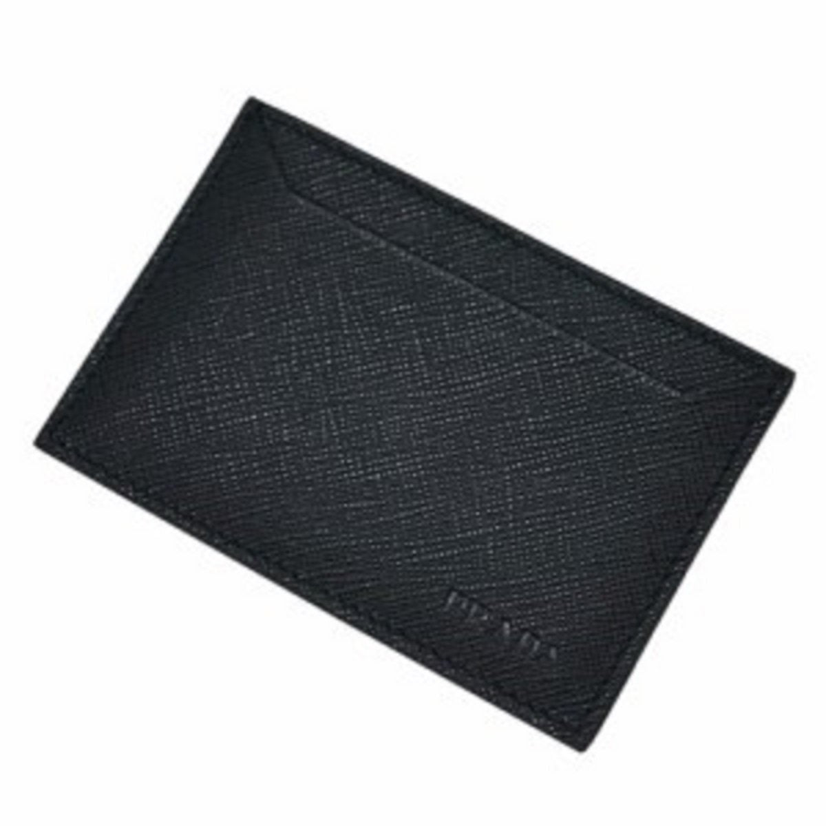 Prada Nero Black Saffiano Men's Leather Wallet Credit Card Holder