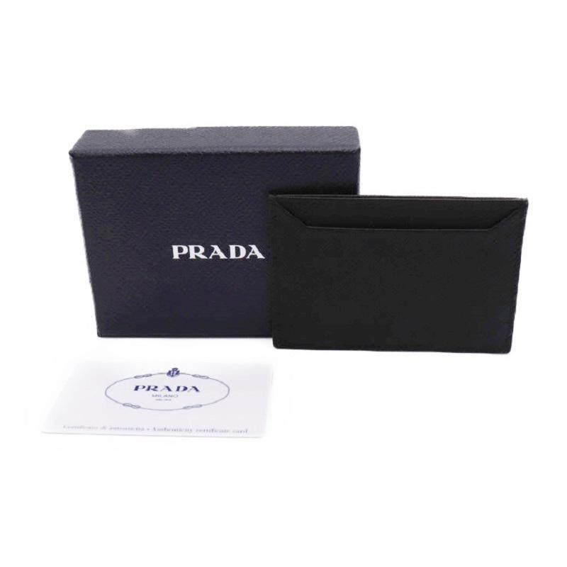 Prada Nero Black Saffiano Men's Leather Wallet Credit Card Holder