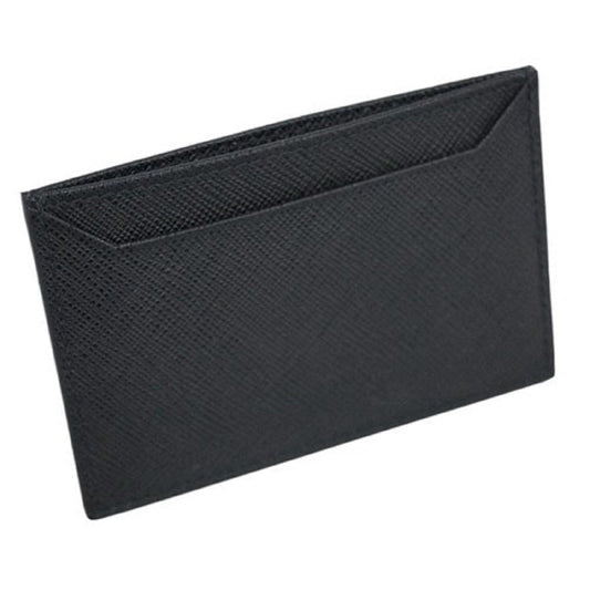 Prada Nero Black Saffiano Men's Leather Wallet Credit Card Holder
