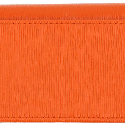 Prada Papaya Orange Vitello Move Leather Credit Card Holder Wallet 1MC122