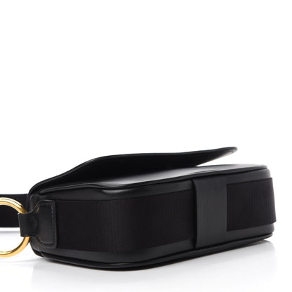 Prada Pattina Vitello Black Leather Identity Shoulder Bag 1BD302