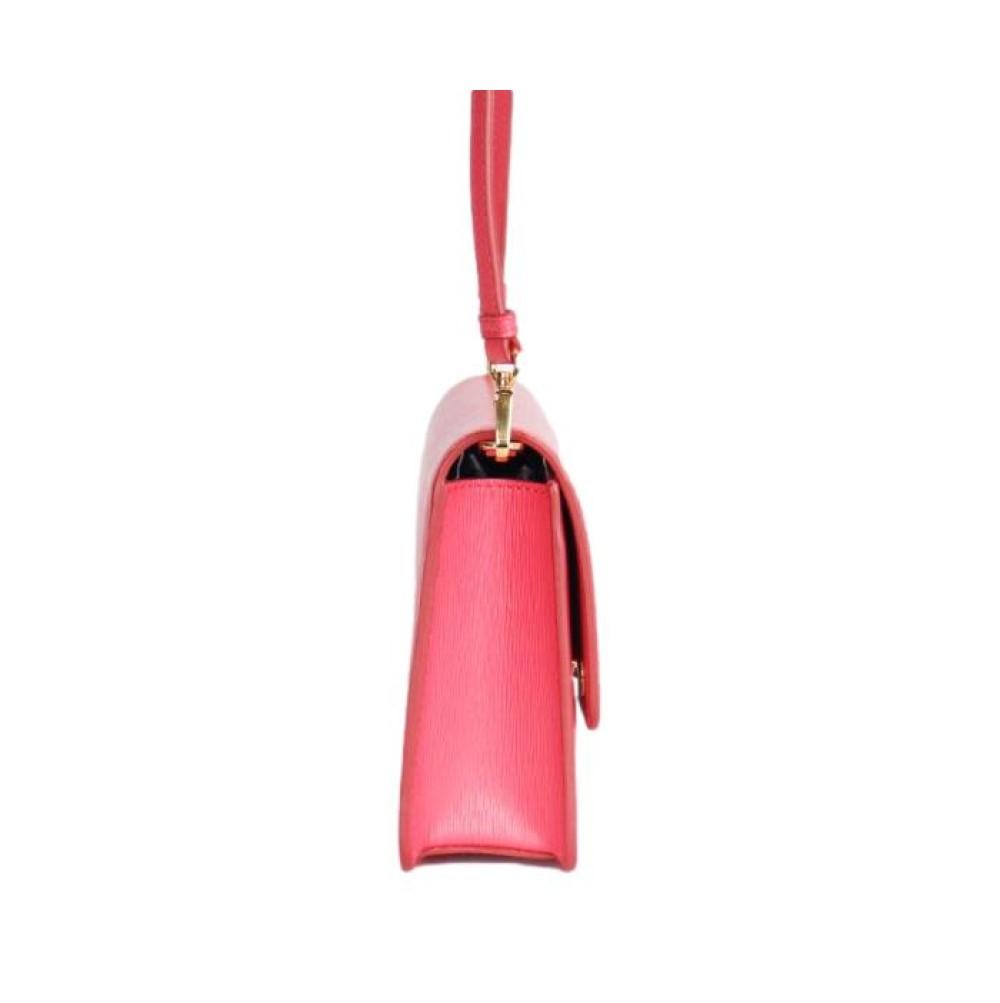 Prada Peonia Pink Vitello Move Leather Crossbody Wallet Handbag 1BP016