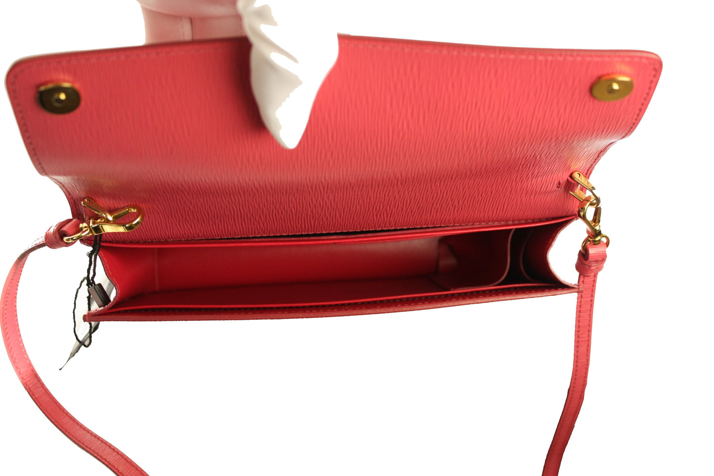 Prada Peonia Pink Vitello Move Leather Crossbody Wallet Handbag 1BP016