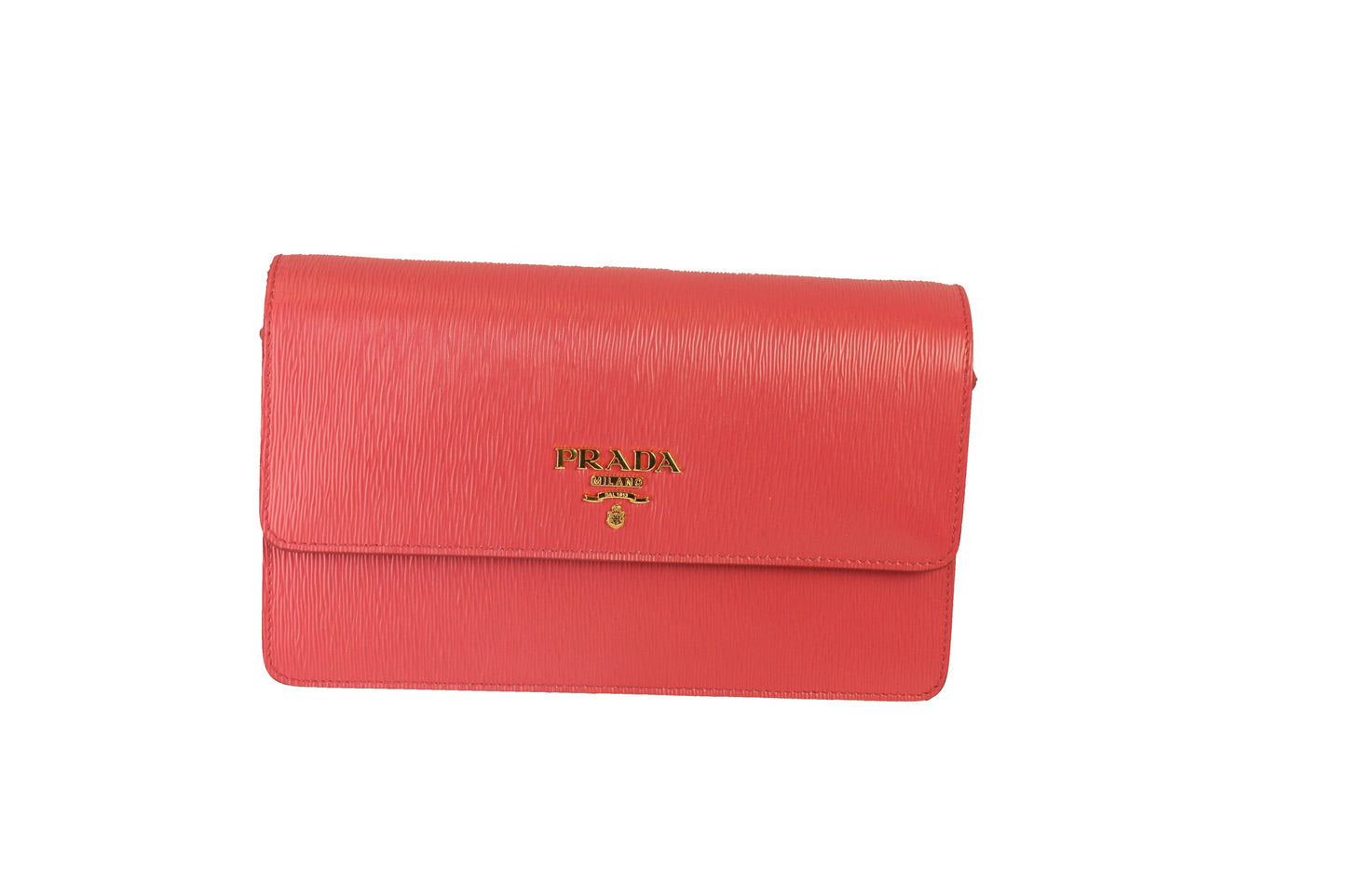 Prada Peonia Pink Vitello Move Leather Crossbody Wallet Handbag 1BP016
