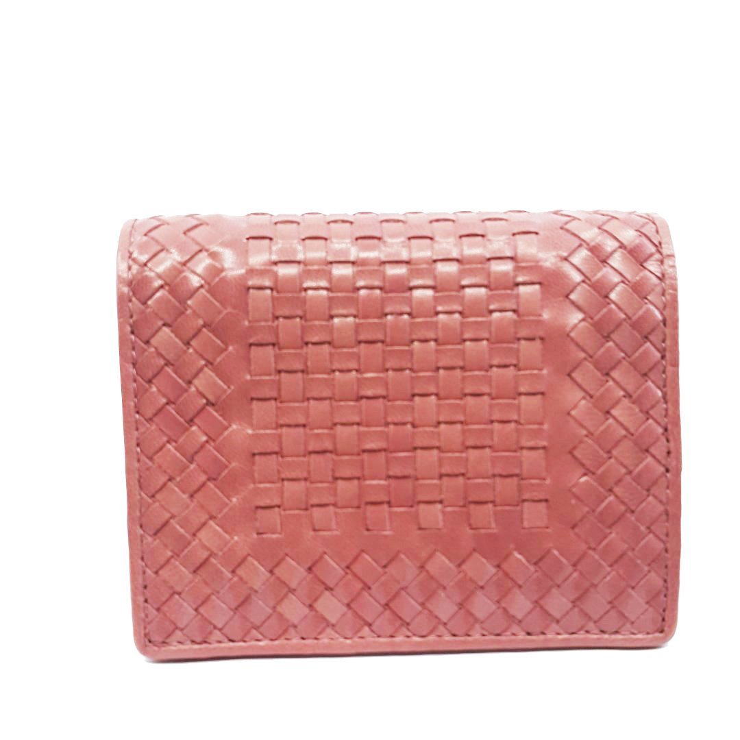 Prada Pink Portafoglio Verticale Bruyere Madras Textured Leather Wallet 1MV204