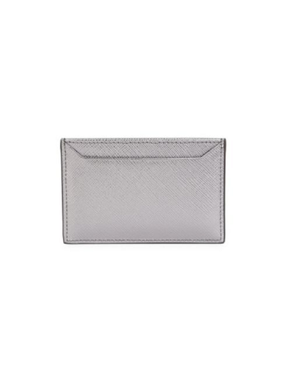 Prada Portacarte Di Credito Card Holder Cromo Silver Leather