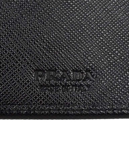 Prada Portaf Orizzontale Vitello Micro Grain Nero Black Mens Wallet