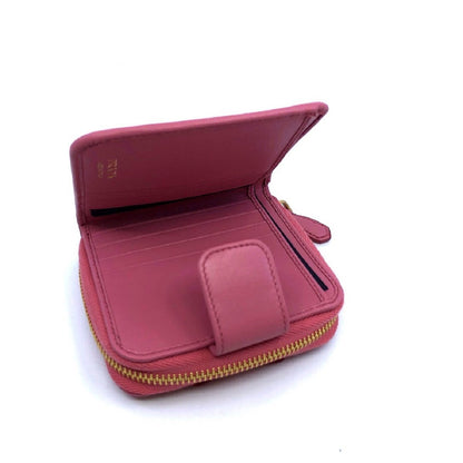 Prada Portafoglio Lampo Light Pink Vitello Move Zip Flap Bow Wallet 1ML522