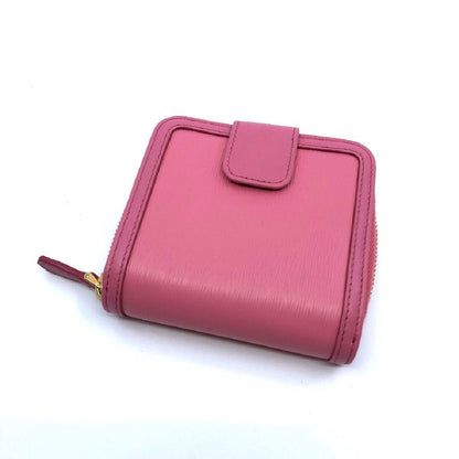 Prada Portafoglio Lampo Light Pink Vitello Move Zip Flap Bow Wallet 1ML522