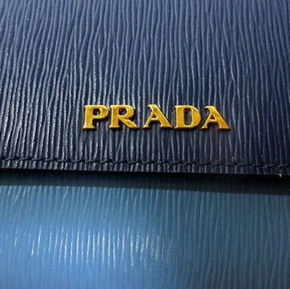 Prada Portafoglio Pattina Bluette Mare Vitello Move CO Leather Wallet